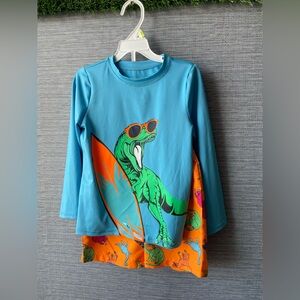 Kids Dinosaur Rashguard Set - Blue & Orange